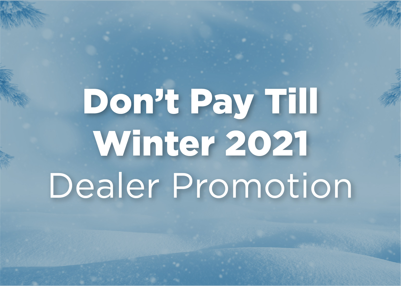 Exclusive Dealer Promo: No Payments, No Interest till Winter 2021/2022